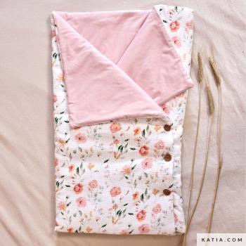 Preview:  Baumwoll-Waffelstoff mit Blumenmuster